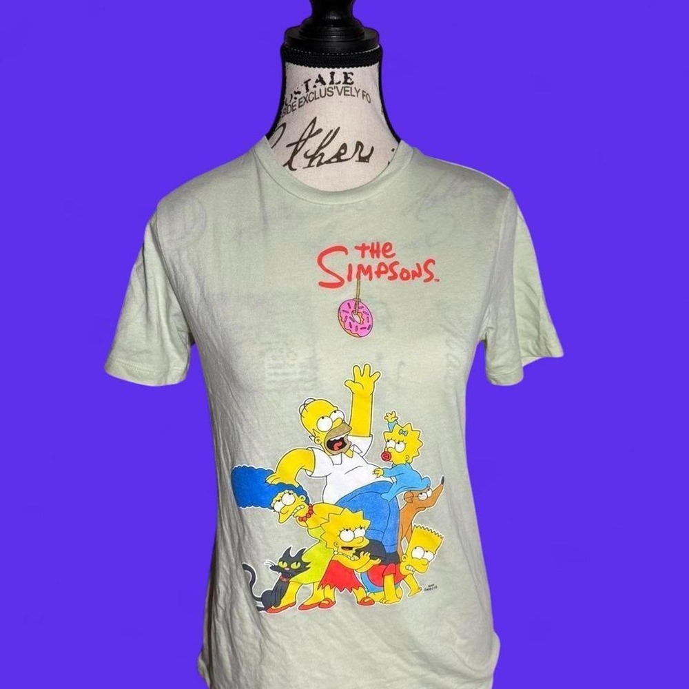 The Simpsons Graphic Tee Green Kids XL 14-16 Fits Adult Small Medium Cartoon